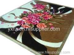 flower design different color raschel blankets