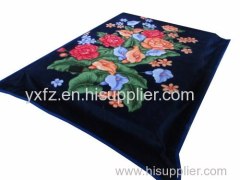 DK maroon color flower design raschel blankets