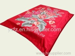 DK maroon color flower design raschel blankets