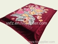 DK maroon color flower design raschel blankets