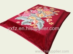 DK maroon color flower design raschel blankets