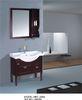 Chocolate color Solid Wood Bathroom Cabinet floor standing 0.46 CBM