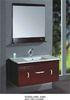 Dark cherry Square Sinks Bathroom Vanities modern Feature soft closing glide hinges