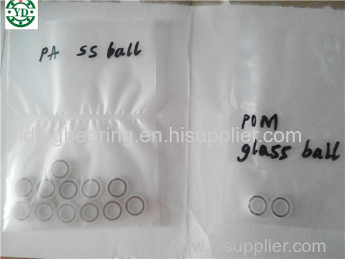 PA ring stainless steel ball plastic ball bearing