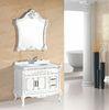 Customized shapes PVC bathroom cabinet 15 / 18mm door thickness with basin table