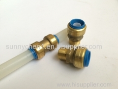 DZR lead free brass shark bite push in fittings for PEX CPVC PVC copper pipe