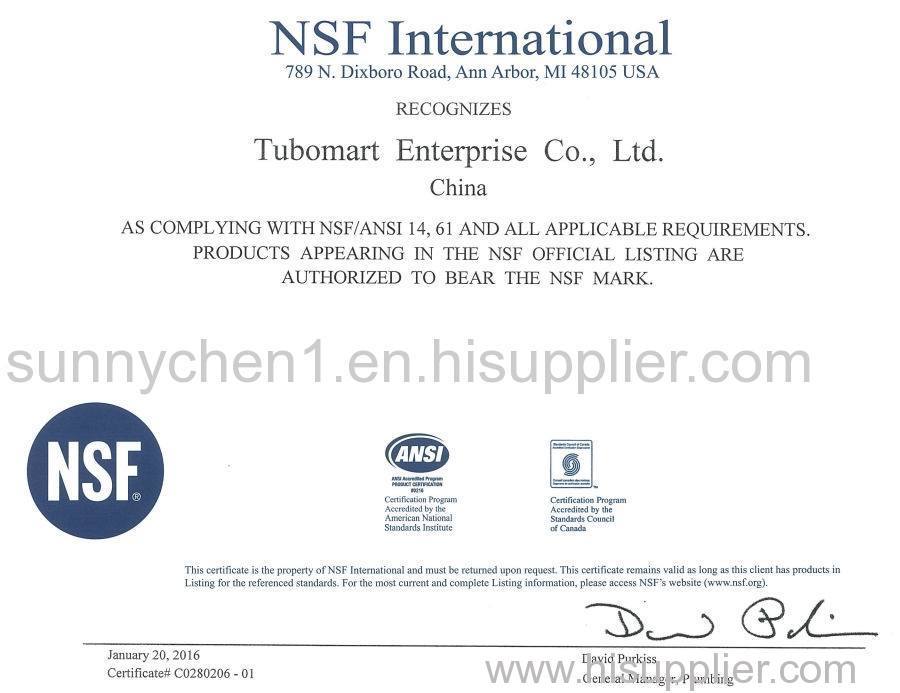 NSF Certificate - C0280206