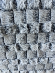 Fake Fur Bottom Printed Check Design Factory Cushion