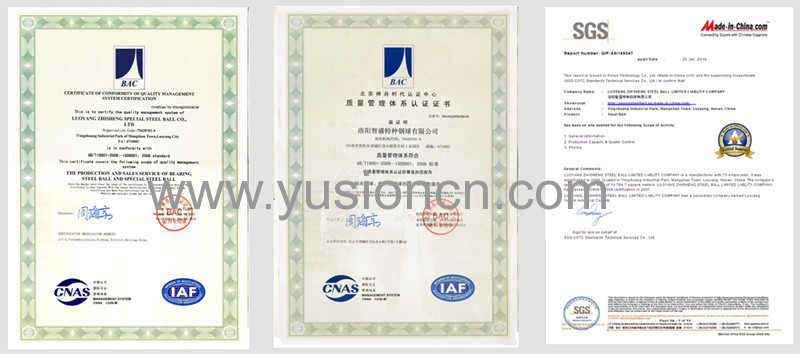 Certificates: ISO 9001 & SGS