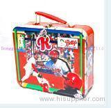 Cartoon design two layers tinplate pencil case with buckle manufacturers and suppliers