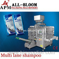 Multi lane shampoo filling and packing machine