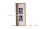 Two 4x6 Openings Wooden Matted Gallery Photo Frame In Natural Color Finishing