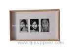 Three 4x6 Openings Wooden Collages Photo Frame In Natural Color Finishing