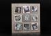 Wooden 9 Opening 4x4 Wall Hanging Photo Frame With Elastic In Washed White