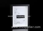 MDF Shadow Box Matted 6"x8" Tabletop Photo Frame In Outer Black With White Inlay