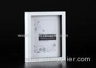 MDF Shadow Box Matted 6"x8" Tabletop Frame In Outer White With Black Inlay