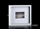 ONE Opening Matted 4x6 Wooden Collage Frames In Outer White And Black Inlay