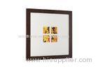 Square 6x6 Four Openings Gallery Photo Frame In Antique Black With Grain