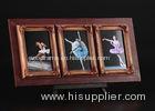 3 - Openings 4x6 Wooden Tabletop multi collage photo frame With An Individual Shelf