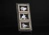 Three Openings 4x6 Tabletop Photo Frames In Antique Black Board And Antique White Frame