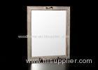 Washed Dark Coffee 23 x 19 Inch Wood Framed Bathroom Mirror / Wood Surround Mirrors