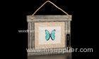 One Horizontal Opening 5x7 Matted Wooden Collage Frames In Washed Dark Gray