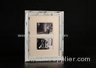 Distressed White Two Multi Openings Collage Photo Frame With Double Mats Construction