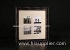 Square 4 - Openings 5x5 Collage Photo Frame In Distress Wooden Veneer Black Finishing