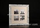 Four Multi Openings Rustic Style Collage Photo Frame In Distressed White With 5x5 Photos
