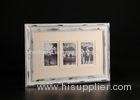 Three Opening 4x6 Matted MDF Collage Photo Frame In Distress White Colors