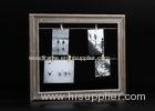 Washed Green Wooden Photo And Picture Frame With Clips And Rope For Decorative