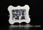 Wood Grain Background Tabletop Picture Frames In Distressed White Colors