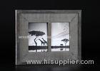 2 - Openings 5x7 Wooden Matted Wall Hanging Photo Frames In Antique Dark Gray Finishing