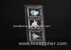 Front Floating 4x6 Three Openings Tabletop collage picture Frame In Antique Silver Color