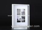 4-Openings 4x6 Matted Collage Photo Frames In White outer Frame And Black Inlay