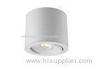 Pure Aluminum Recessed Surface Mount Cylinder Light for Theater / Gallery / Hotel COB 7W White Color