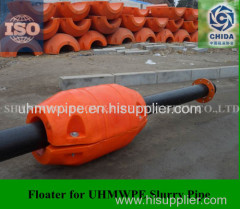 Polyethylene floater for dredge pipes
