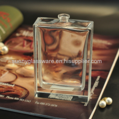 Transparent rectangle glass perfume bottles for personal care