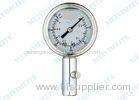 Steel chrome professional tyre pressure gauge 50mm bottom with button stem