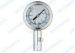 Steel chrome professional tyre pressure gauge 50mm bottom with button stem