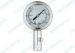 Steel chrome professional tyre pressure gauge 50mm bottom with button stem
