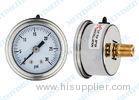 Fillable 1.5 Inch back stainless Pressure Gauge hydraulic with roll ring bezel