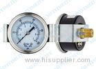 50mm Center back mount pressure gauge with stainless steel roll ring bezel