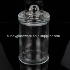 Machine made empty glass jar with lid for scented candles