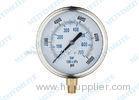 304 ss Crimp bezel 100mm pressure gauge oil fillable with brass connector