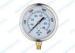 304 ss Crimp bezel 100mm pressure gauge oil fillable with brass connector