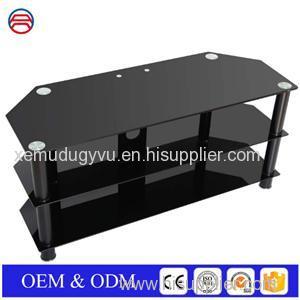 TV Stand Black Glass Table Tops
