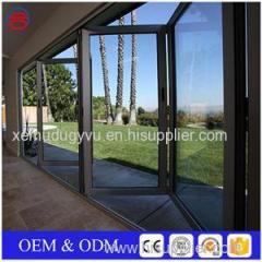 Residential Aluminum Folding Insulated Tempered Glass Walls For Patio