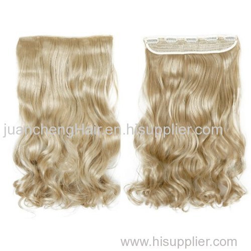 Wavy One Piece Clip Kane kalon fiber clip in Synthentic hair extensions China supplier
