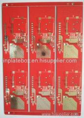 Double side Printed Circuits Board (PCB) with Red S/M immersion gold for control Solution